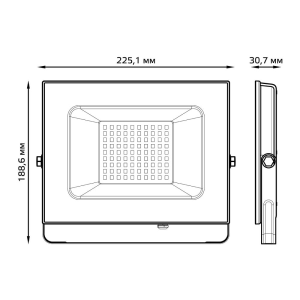 Прожектор светодиодный Gauss Elementary G2 70W 6290lm IP65 3000К черный 1/16