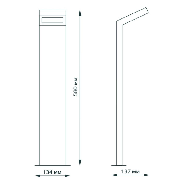 Светильник садово-парковый Gauss Electra столб, 10W, 600lm, 4000K, 134*137*580мм, 170-240V / 50Hz, IP54 LED (1/4)