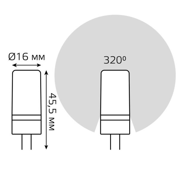 Лампа Gauss Elementary G4 12V 4W 400lm 3000K керамика LED 1/10/200