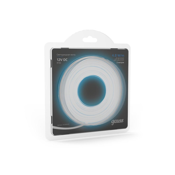 Лента Gauss LED 2835/60-SMD 4.8W 12V DC синий (блистер 5м)