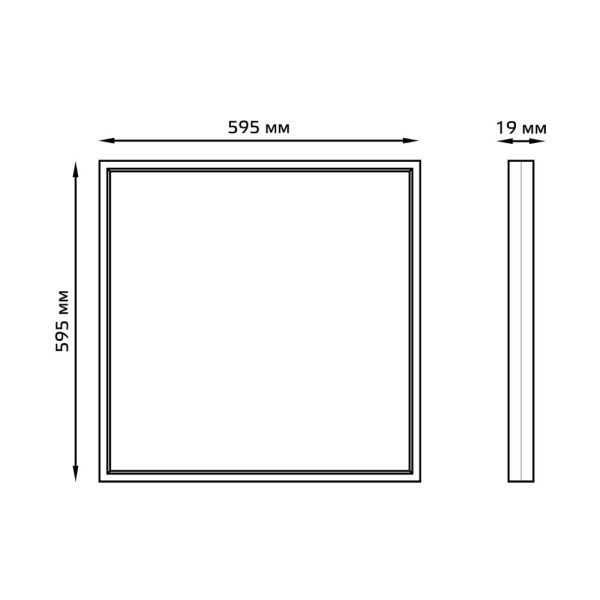 Светильник офисный Gauss 36W 3150lm 6500K IP20 595*595*19мм матовый LED 1/4