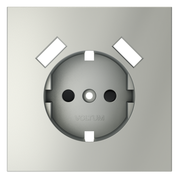 Накладка для розетки с заземлением и защитными шторками, с USB A+A, S70 (сталь)