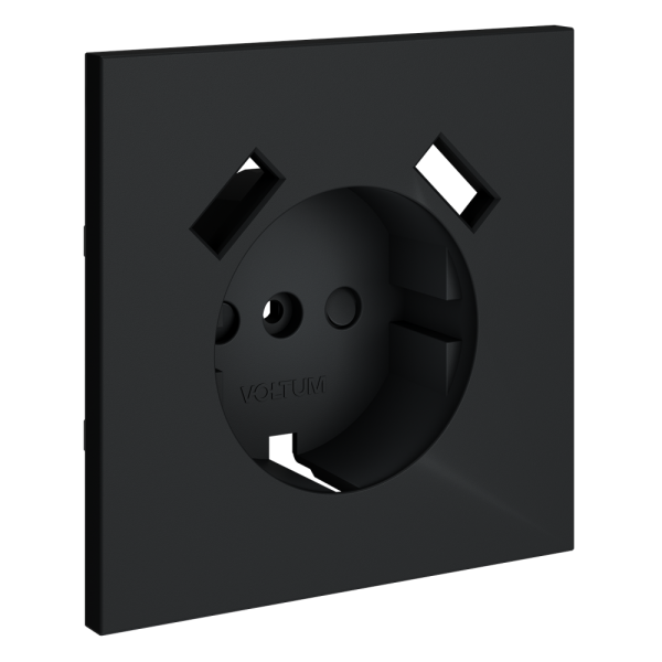 Накладка для розетки с заземлением и защитными шторками, с USB A+A, S70 (графит)