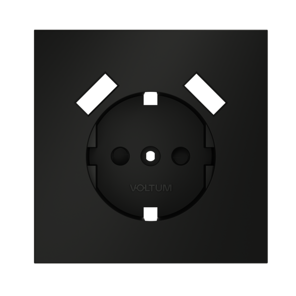 Накладка для розетки с заземлением и защитными шторками, с USB A+A, S70 (черный матовый)