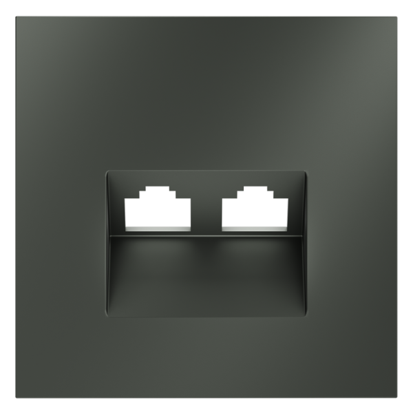 Накладка для розетки компьютерной двойной RJ45+RJ45 кат.6, S70 (титан)
