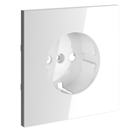 Накладка для розетки с заземлением, S70 (белый глянцевый)