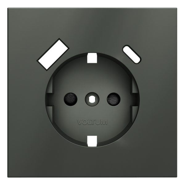 Накладка для розетки с заземлением и защитными шторками, с USB A+C, S70 (титан)