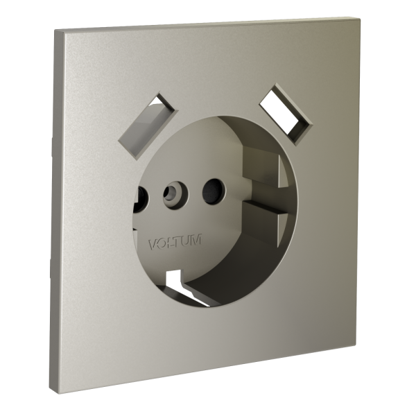 Накладка для розетки с заземлением и защитными шторками, с USB A+A, S70 (шелк)