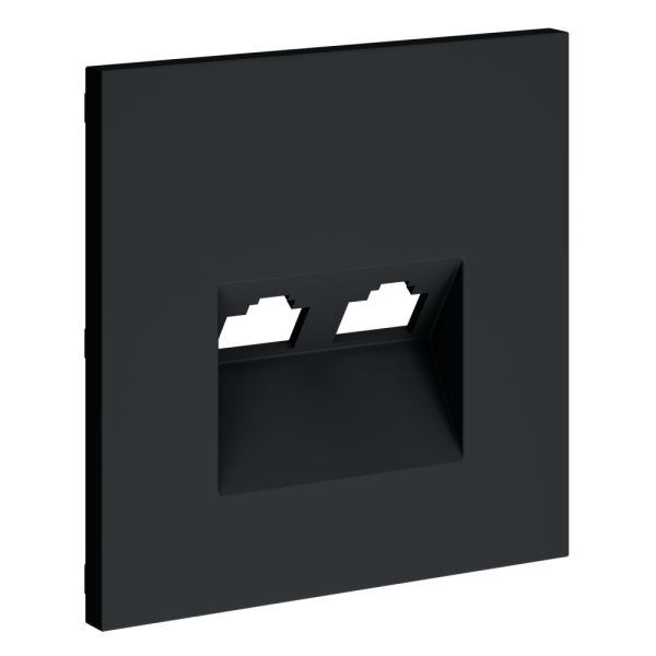 Накладка для розетки компьютерной двойной RJ45+RJ45 кат.6, S70 (графит)