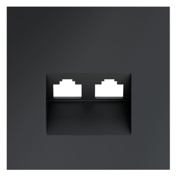 Накладка для розетки компьютерной двойной RJ45+RJ45 кат.6, S70 (графит)