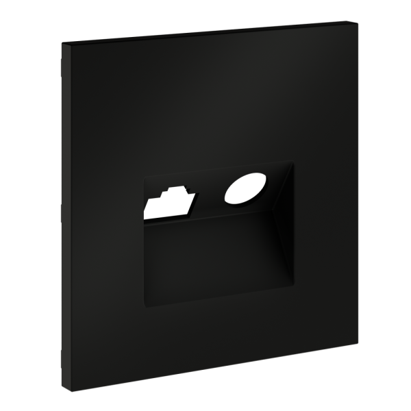 Накладка для розетки TV+RJ45 кат. 6, S70 (черный матовый)