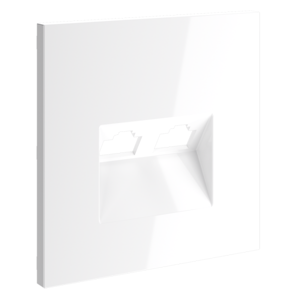 Накладка для розетки компьютерной двойной RJ45+RJ45 кат.6, S70 (белый глянцевый)