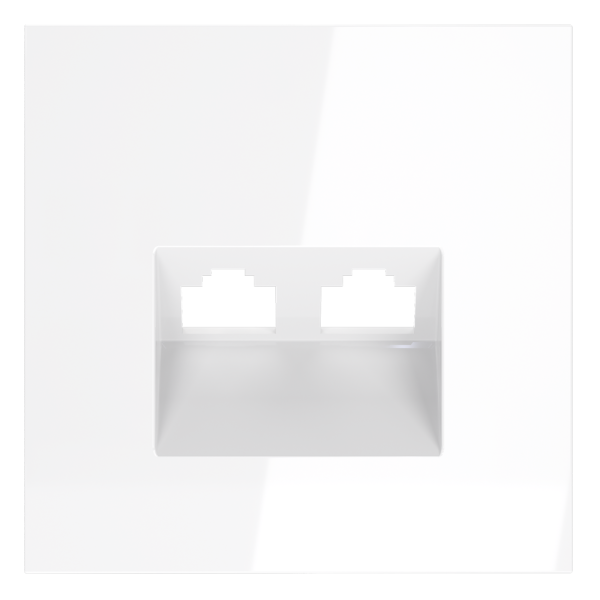 Накладка для розетки компьютерной двойной RJ45+RJ45 кат.6, S70 (белый глянцевый)