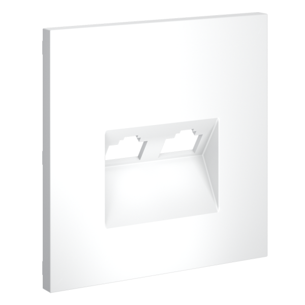 Накладка для розетки компьютерной двойной RJ45+RJ45 кат.6, S70 (белый матовый)
