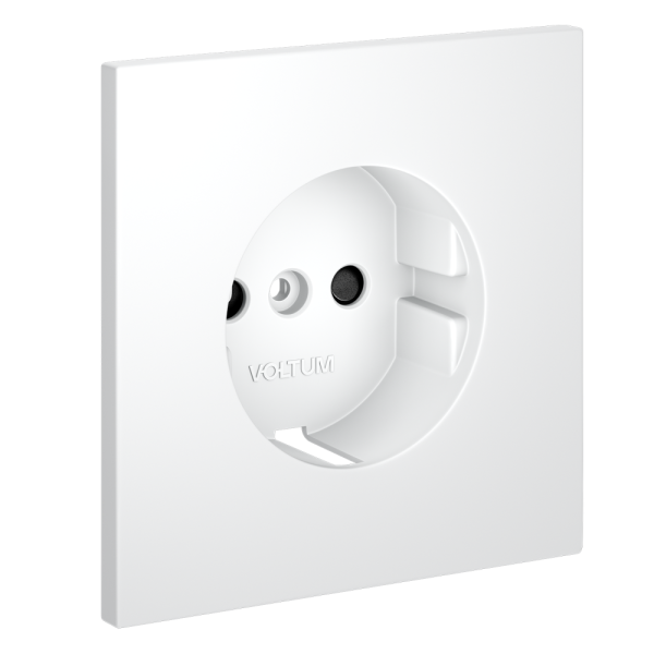 Накладка для розетки с заземлением и защитными шторками, S70 (белый матовый)