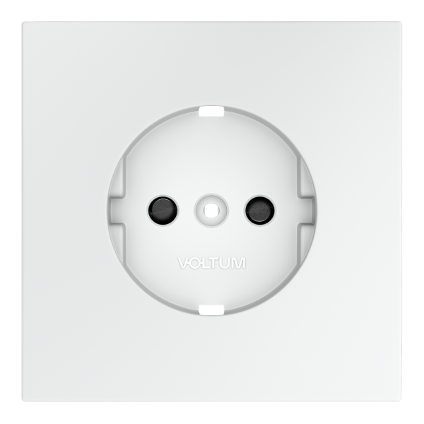 Накладка для розетки с заземлением и защитными шторками, S70 (белый матовый)