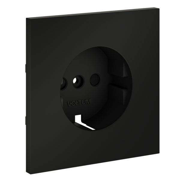 Накладка для розетки с заземлением и защитными шторками, S70 (черный матовый)