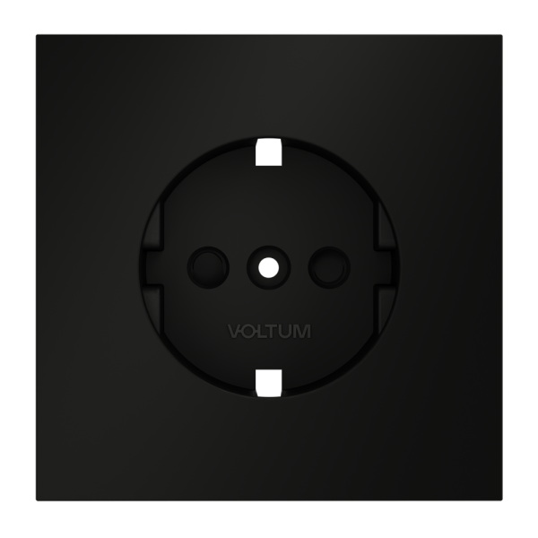 Накладка для розетки с заземлением и защитными шторками, S70 (черный матовый)