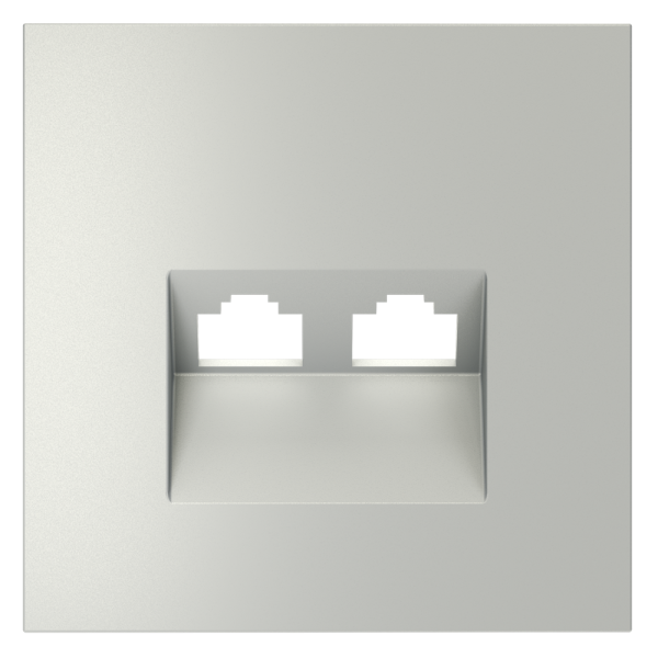 Накладка для розетки компьютерной двойной RJ45+RJ45 кат.6, S70 (сталь)