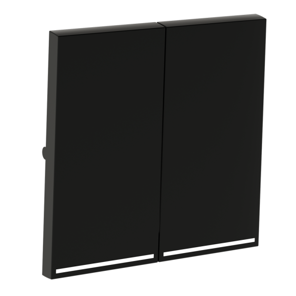 Клавиши для выключателя/переключателя двухклавишного с подсветкой, S70 (черный матовый)