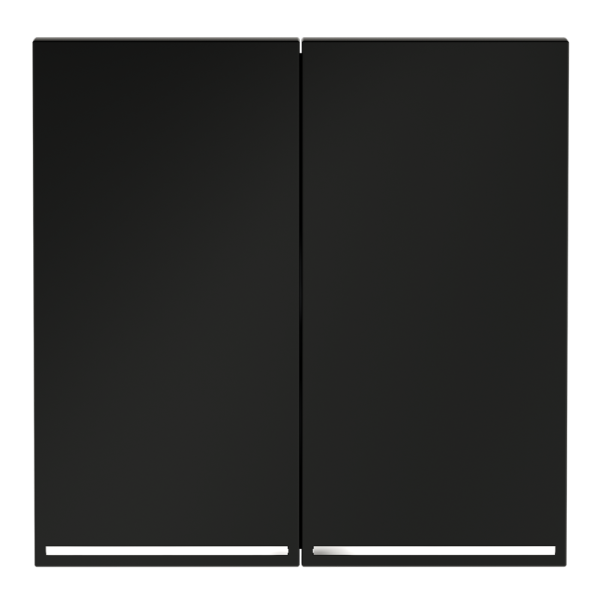 Клавиши для выключателя/переключателя двухклавишного с подсветкой, S70 (черный матовый)