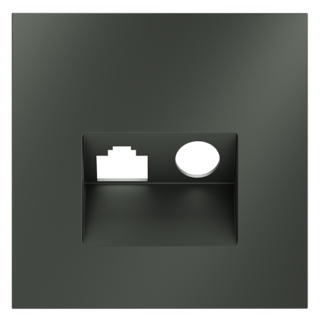 Накладка для розетки TV+RJ45 кат. 6, S70 (титан)