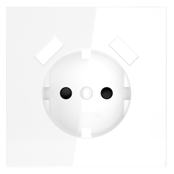 Накладка для розетки с заземлением и защитными шторками, с USB A+A, S70 (белый глянцевый)