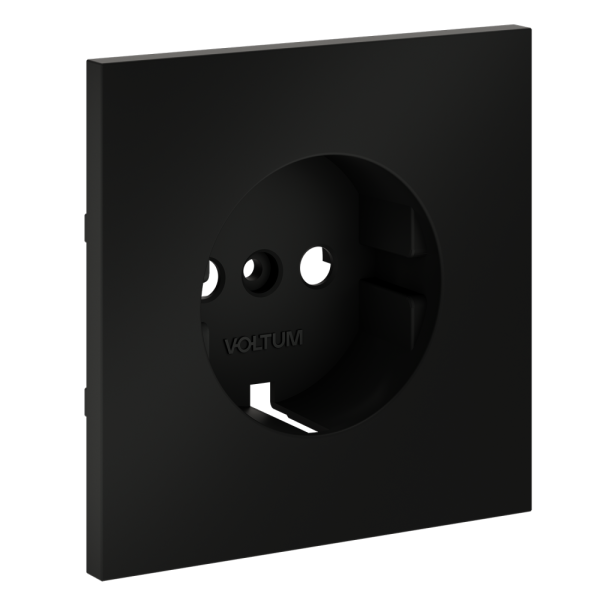 Накладка для розетки с заземлением, S70 (черный матовый)