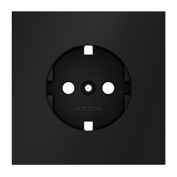 Накладка для розетки с заземлением, S70 (черный матовый)