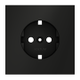 Накладка для розетки с заземлением, S70 (черный матовый)