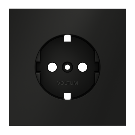 Накладка для розетки с заземлением, S70 (черный матовый)