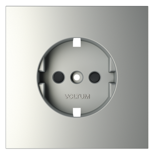 Накладка для розетки с заземлением и защитными шторками, S70 (сталь)