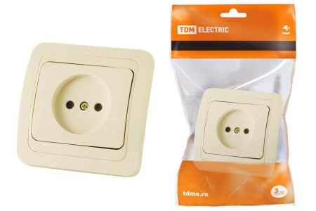 Розетка 2П 10А сл. кость "Валдай" TDM