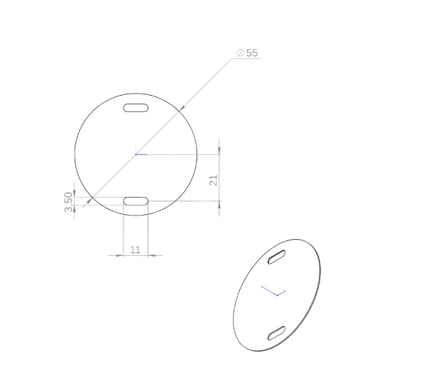 Бирка кабельная У-135, круглая, диаметр 55 мм (100 шт/уп) (INOX) Промрукав