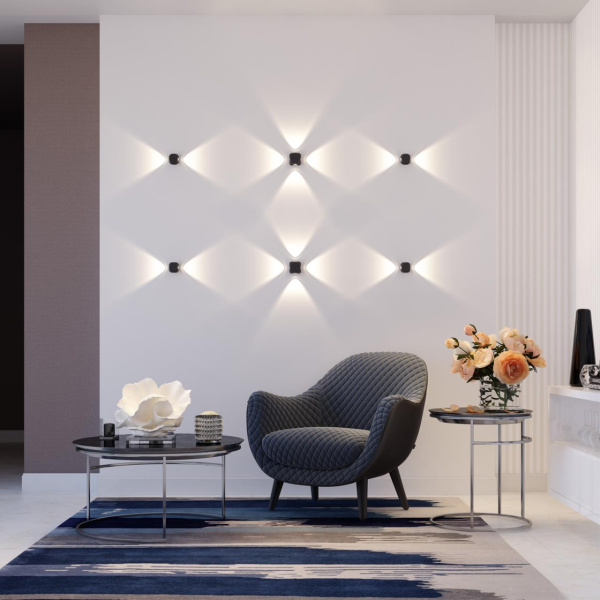 4222/8WL HIGHTECH ODL21 383 черн/металл Настенный светильник IP54 LED 8W 716Лм 3200K MIKO