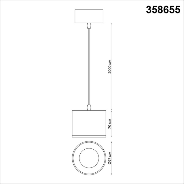 358655 OVER NT21 446 белый Светильник накладной светодиодный, провод 2м IP20 LED 4000К 12W 220V PATERA