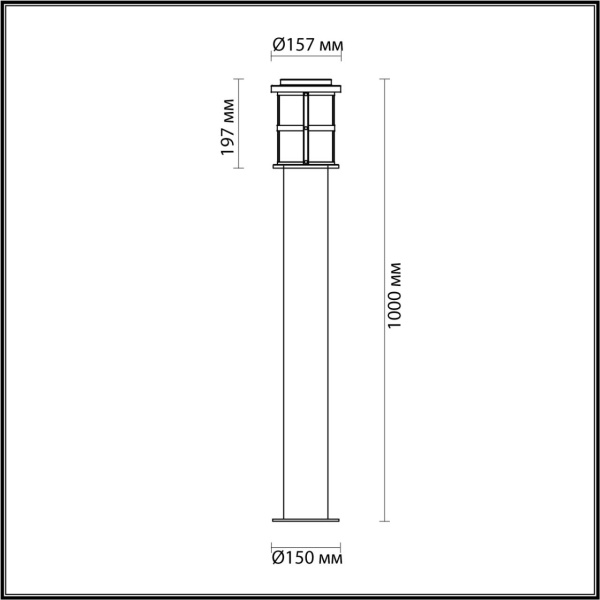 4964/1F NATURE ODL22 737 черный/стекло Ландшафтный светильник на столбе E27 1*60W IP44 MAGUS