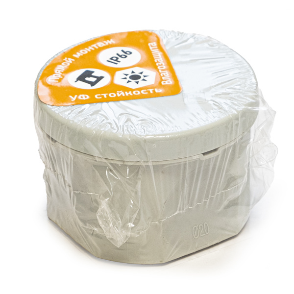 Коробка распределительная 60-0110 для прямого монтажа двухкомпонентная безгалогенная (HF) 70х50 (168шт/кор) Промрукав