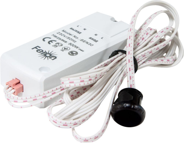 Датчик движения 230V 500W 5-8см 30° белый с 1.5м кабелем SEN30 FERON SEN30