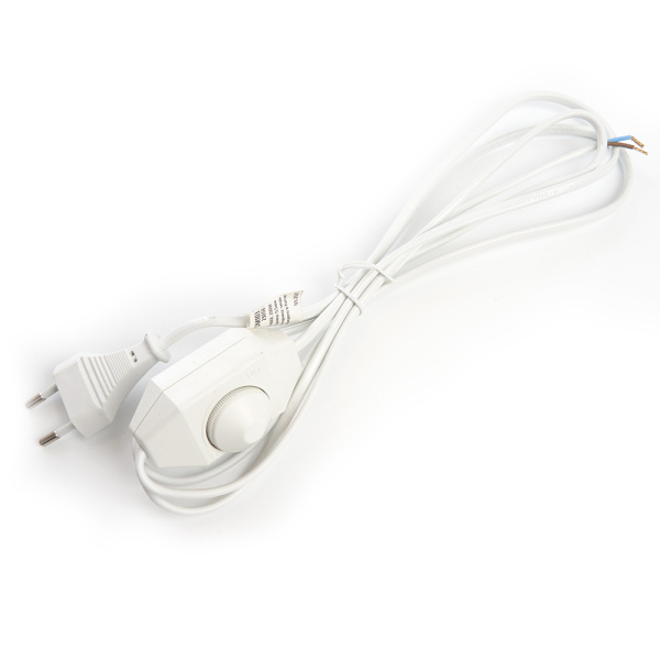 Сетевой шнур с диммером 230V 2м, белый, DM103-200W FERON DM103
