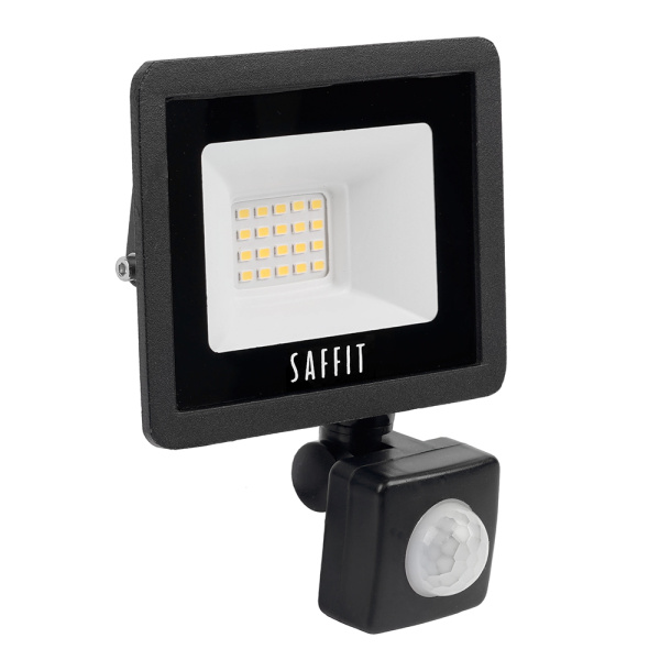 Светодиодный прожектор SAFFIT с выносным датчиком SFL80-20 IP65 20W 6400K черный SAFFIT SFL80-20