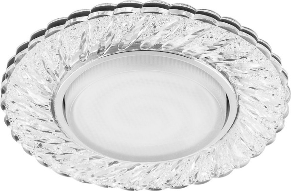 Светильник встраиваемый с белой LED подсветкой Feron CD4021 потолочный GX53 без лампы прозрачный FERON CD4021