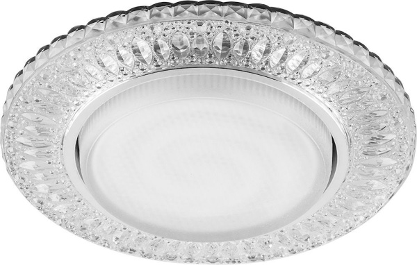 Светильник встраиваемый с белой LED подсветкой Feron CD4022 потолочный GX53 без лампы прозрачный FERON CD4022