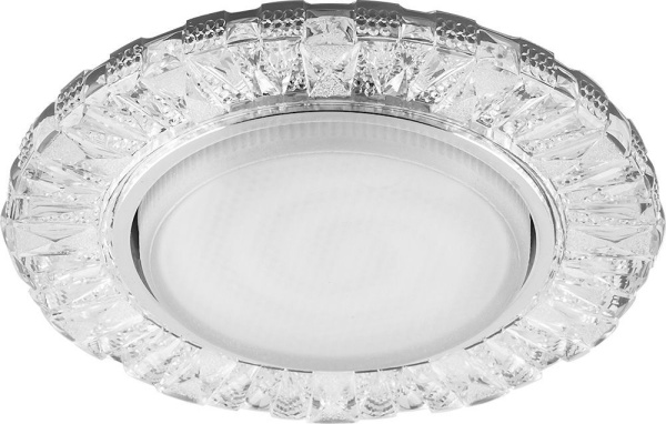 Светильник встраиваемый с белой LED подсветкой Feron CD4023 потолочный GX53 без лампы прозрачный FERON CD4023