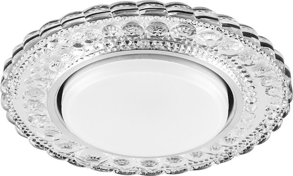 Светильник встраиваемый с белой LED подсветкой Feron CD4024 потолочный GX53 без лампы прозрачный FERON CD4024