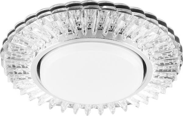 Светильник встраиваемый с белой LED подсветкой Feron CD4025 потолочный GX53 без лампы прозрачный FERON CD4025