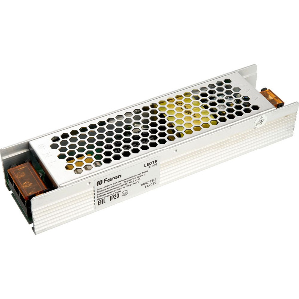 Трансформатор электронный для светодиодной ленты 100W 24V (драйвер), LB019 FERON LB019