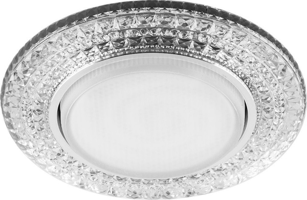 Светильник встраиваемый с белой LED подсветкой Feron CD4020 потолочный GX53 без лампы прозрачный FERON CD4020