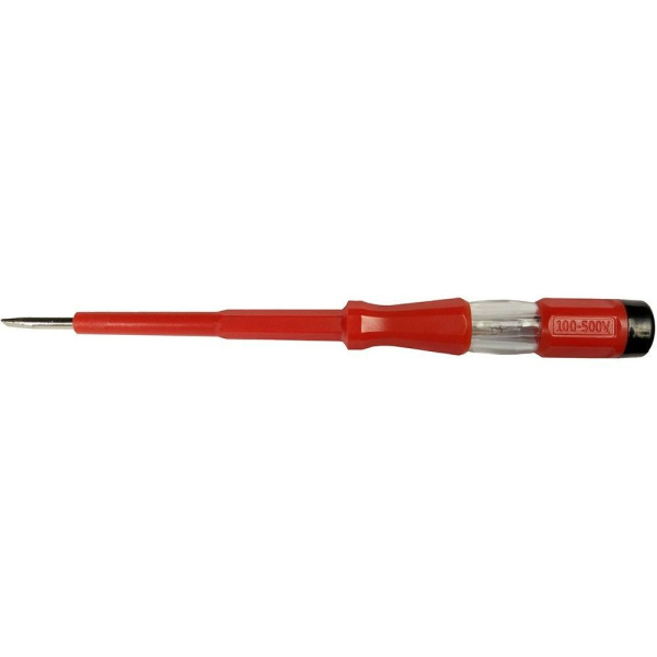Тестер напряжения STEKKER TST500-1 контактный 100-500V, 4*190 мм, красный STEKKER TST500-1