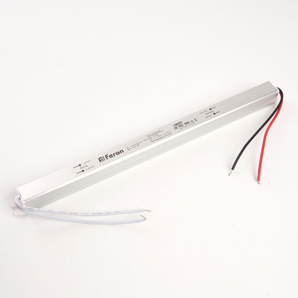 Трансформатор электронный для светодиодной ленты 36W 24V ( ультратонкий драйвер), LB001 FERON LB001